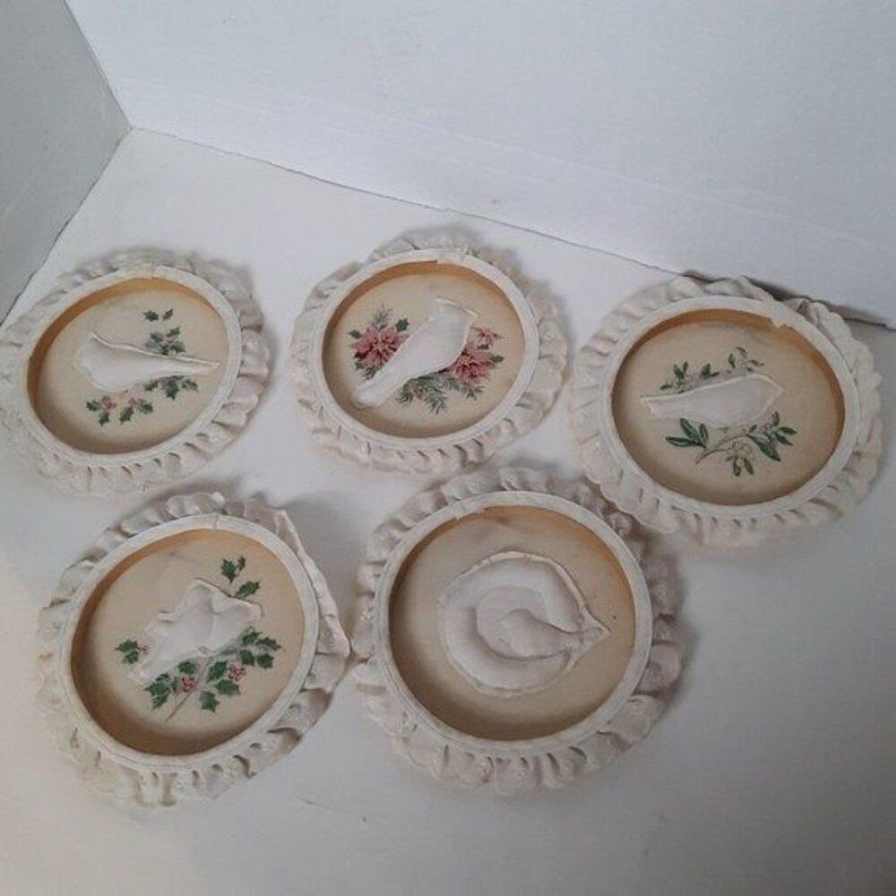 5pcs Vintage Christmas Bird Wall Hanging - Picture 7 of 10